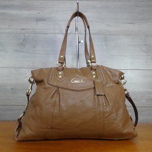 Coach 19243 Ashley Brown Leather Shoulder Bag Satchel Handbag Purse.